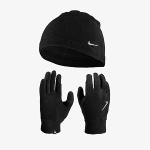 Набор:шапка, перчатки NIKE M FLEECE HAT AND GLOVE SET BLACK/BLACK/SILVER L/XL